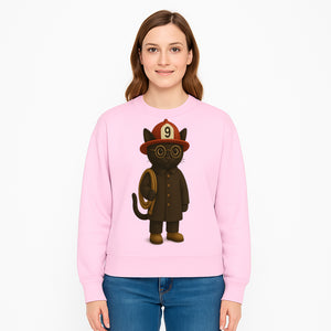 Adorable Firefighter Cat Figurine with Hat and Hose, Cute Home Decor for Cat Lovers, Kids, or Animal Enthusiasts - Sweatshirt 1757912440310.jpg