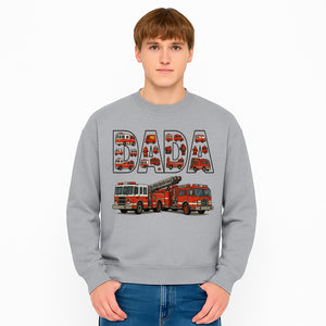 Firefighter Dad Graphic Tee, Cute Fire Truck Design, Father's Day Gift, Fireman Apparel, Unique Dad Shirt for Firefighters - Sweatshirt 1757912440405.jpg