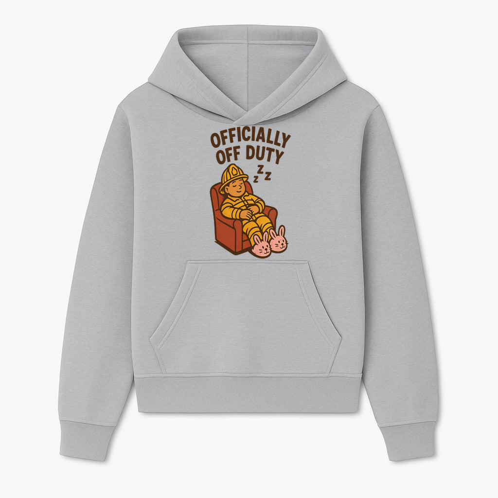 Officially Off Duty Firefighter Sleepy Design T-Shirt - Fun Relaxed Gift for Firefighters & Emergency Responders - Hoodie 1757912440939.jpg