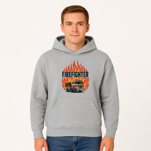 Firefighter Graphic Tee with Fire Truck Design | Bold Firefighter Apparel for Heroes | Perfect Gift for Firefighters and Fans - Hoodie 1757912441007.jpg