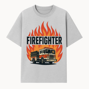Firefighter Graphic Tee with Fire Truck Design | Bold Firefighter Apparel for Heroes | Perfect Gift for Firefighters and Fans - T-shirt 1757912441398.jpg