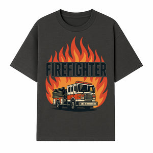 Firefighter Graphic Tee with Fire Truck Design | Bold Firefighter Apparel for Heroes | Perfect Gift for Firefighters and Fans - T-shirt 1757912441734.jpg