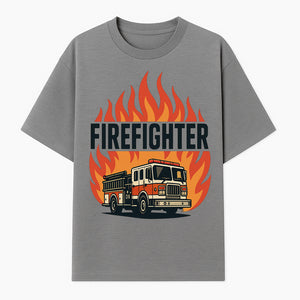Firefighter Graphic Tee with Fire Truck Design | Bold Firefighter Apparel for Heroes | Perfect Gift for Firefighters and Fans - T-shirt 1757912442218.jpg