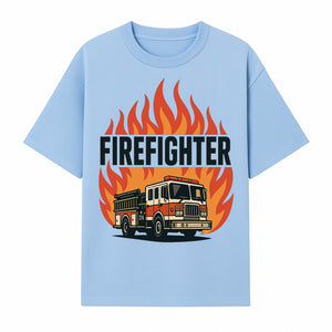 Firefighter Graphic Tee with Fire Truck Design | Bold Firefighter Apparel for Heroes | Perfect Gift for Firefighters and Fans - T-shirt 1757912442412.jpg