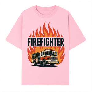 Firefighter Graphic Tee with Fire Truck Design | Bold Firefighter Apparel for Heroes | Perfect Gift for Firefighters and Fans - T-shirt 1757912442628.jpg