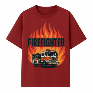Firefighter Graphic Tee with Fire Truck Design | Bold Firefighter Apparel for Heroes | Perfect Gift for Firefighters and Fans - T-shirt 1757912442816.jpg