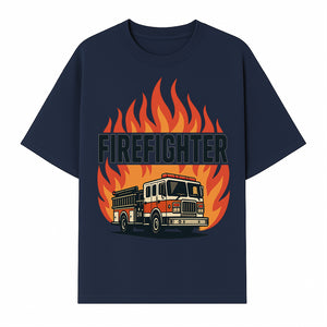 Firefighter Graphic Tee with Fire Truck Design | Bold Firefighter Apparel for Heroes | Perfect Gift for Firefighters and Fans - T-shirt 1757912442968.jpg
