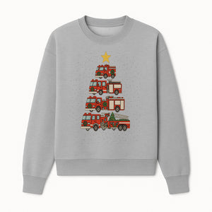 Fire Truck Christmas Tree Decorative Art Print - Festive Holiday Decor for Firefighter Fans and Christmas Enthusiasts - Sweatshirt 1757912442996.jpg