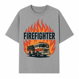 Firefighter Graphic Tee with Fire Truck Design | Bold Firefighter Apparel for Heroes | Perfect Gift for Firefighters and Fans - T-shirt 1757912443349.jpg