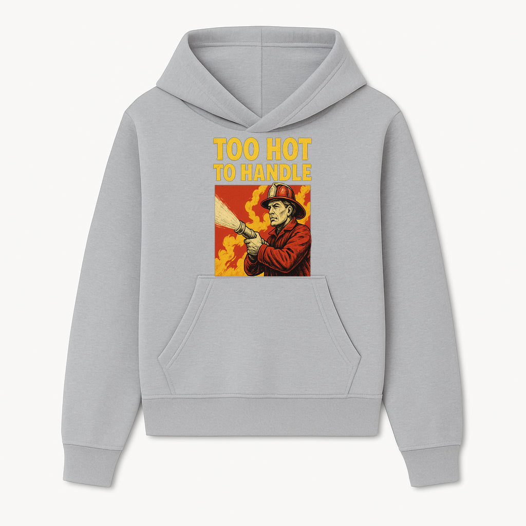 Vintage Firefighter Too Hot to Handle Graphic Print, Retro Fireman Artwork, Firefighter Gift, Wall Art, Home Decor, Fire Safety - Hoodie 1757912443612.jpg
