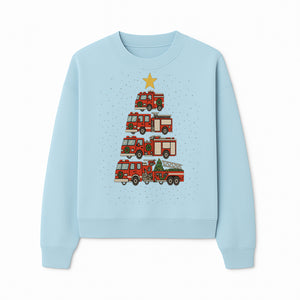 Fire Truck Christmas Tree Decorative Art Print - Festive Holiday Decor for Firefighter Fans and Christmas Enthusiasts - Sweatshirt 1757912443799.jpg