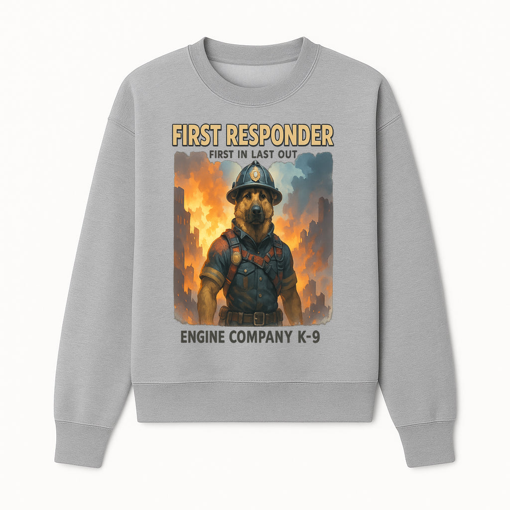 Dog Firefighter First Responder K-9 Engine Company Art Print, Unique Fireman Decor for Dog Lovers and First Responder Fans - Sweatshirt 1757912443830.jpg
