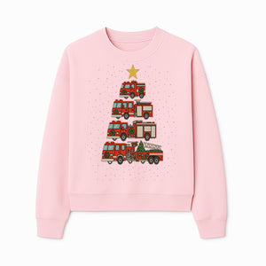 Fire Truck Christmas Tree Decorative Art Print - Festive Holiday Decor for Firefighter Fans and Christmas Enthusiasts - Sweatshirt 1757912443929.jpg