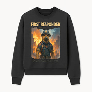 Dog Firefighter First Responder K-9 Engine Company Art Print, Unique Fireman Decor for Dog Lovers and First Responder Fans - Sweatshirt 1757912444146.jpg