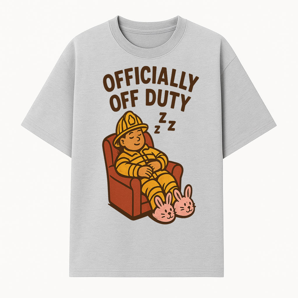 Officially Off Duty Firefighter Sleepy Design T-Shirt - Fun Relaxed Gift for Firefighters & Emergency Responders - T-shirt 1757912444378.jpg