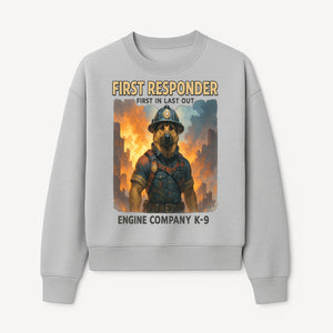 Dog Firefighter First Responder K-9 Engine Company Art Print, Unique Fireman Decor for Dog Lovers and First Responder Fans - Sweatshirt 1757912444475.jpg