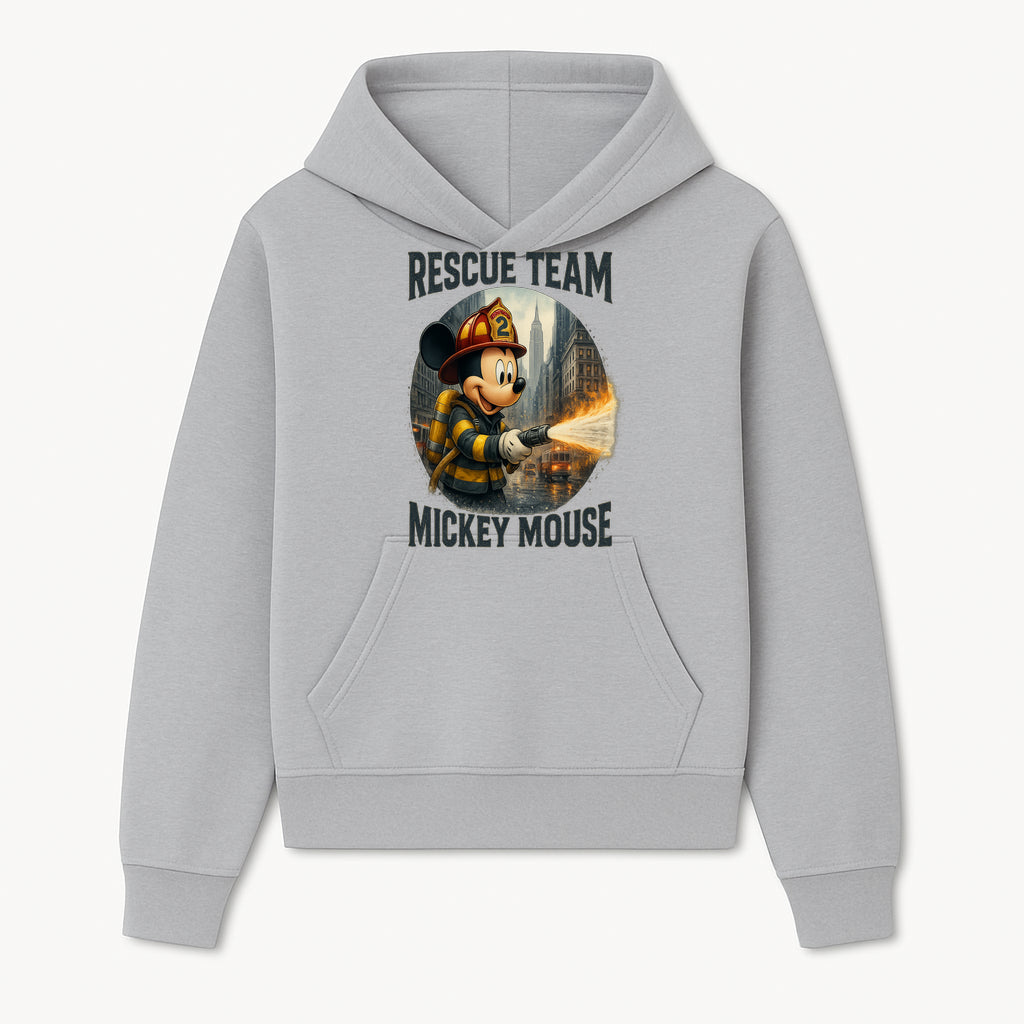 Mickey Mouse Rescue Team Firefighter Graphic Tee, Kids Fireman Shirt, Cartoon Firefighter Costume, Gift for Disney Fans - Hoodie 1757912444506.jpg