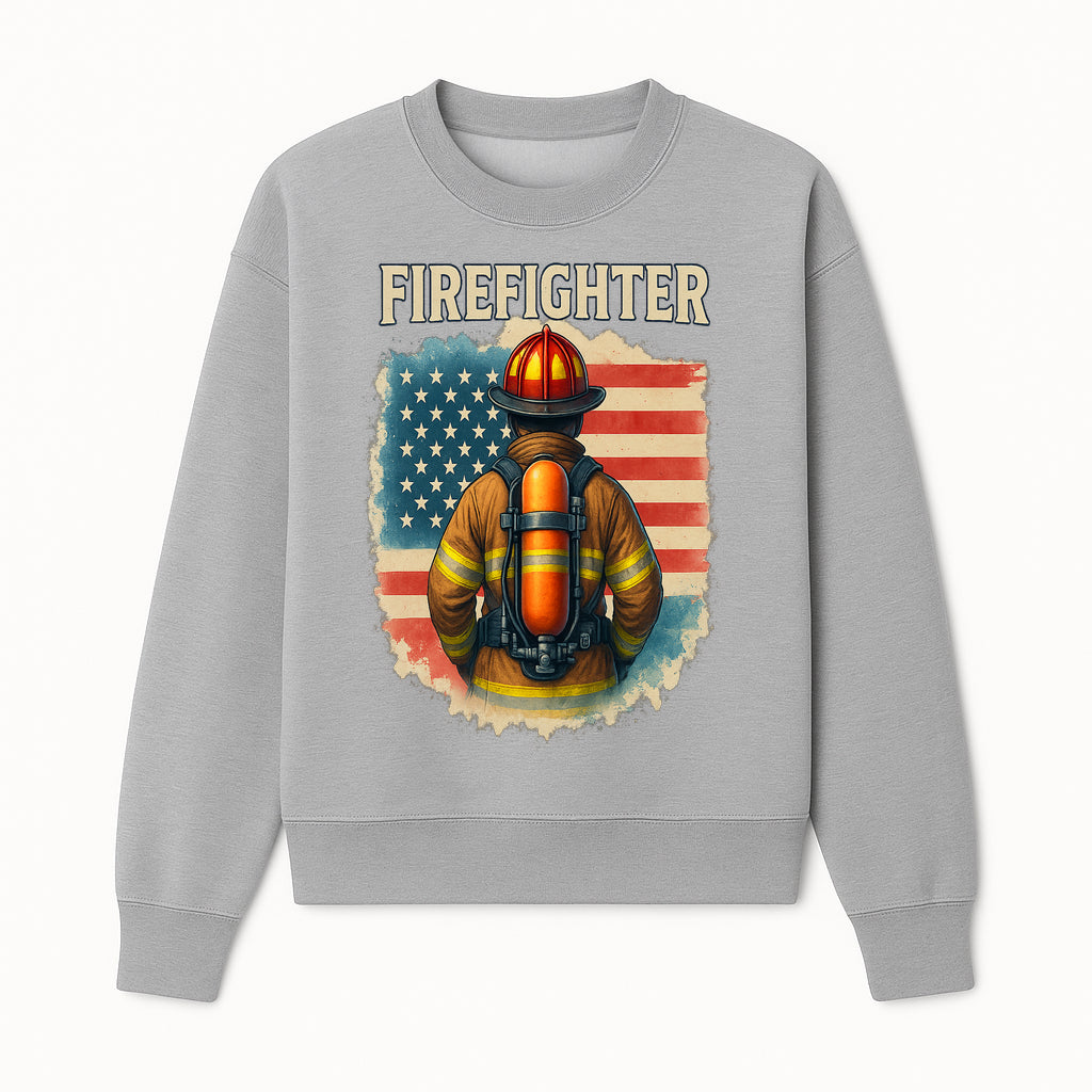 Vintage Firefighter Art Print - American Flag Design - Fireman Gift - Firefighter Wall Decor - Fire Service Tribute - Sweatshirt 1757912444518.jpg
