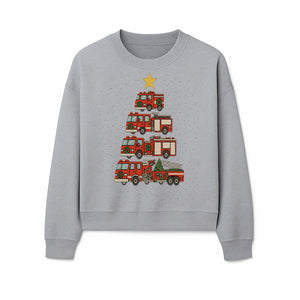 Fire Truck Christmas Tree Decorative Art Print - Festive Holiday Decor for Firefighter Fans and Christmas Enthusiasts - Sweatshirt 1757912444567.jpg