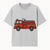 Vintage Style Red Fire Truck Graphic, Kid's Room Decor, Firefighter Theme Wall Art, Fire Truck Illustration, Children's Art Print - T-shirt 1757912444698.jpg