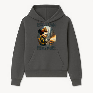 Mickey Mouse Rescue Team Firefighter Graphic Tee, Kids Fireman Shirt, Cartoon Firefighter Costume, Gift for Disney Fans - Hoodie 1757912444862.jpg