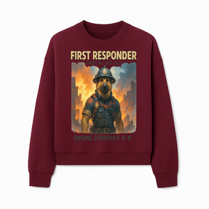 Dog Firefighter First Responder K-9 Engine Company Art Print, Unique Fireman Decor for Dog Lovers and First Responder Fans - Sweatshirt 1757912444954.jpg