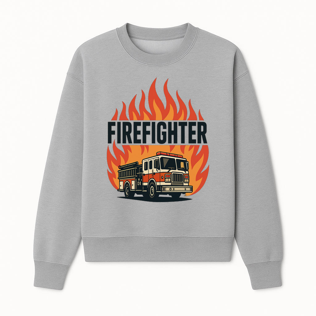 Firefighter Graphic Tee with Fire Truck Design | Bold Firefighter Apparel for Heroes | Perfect Gift for Firefighters and Fans - Sweatshirt 1757912444957.jpg
