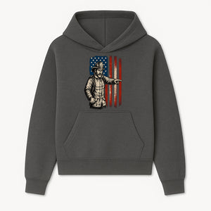 Vintage Firefighter with American Flag Graphic T-Shirt | Patriotic Fireman Apparel | Fire Rescue Lover Gift - Hoodie 1757912445318.jpg