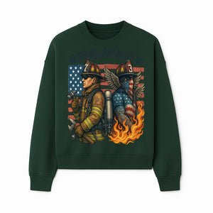 Honor & Sacrifice Firefighter Art Print - American Flag, Heroic Firemen, Bold Graphics, Firefighter Tribute Artwork - Sweatshirt 1757912445547.jpg