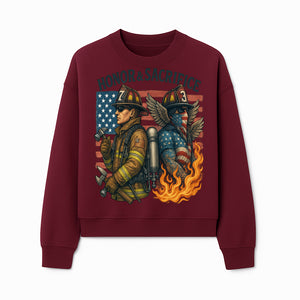 Honor & Sacrifice Firefighter Art Print - American Flag, Heroic Firemen, Bold Graphics, Firefighter Tribute Artwork - Sweatshirt 1757912446209.jpg