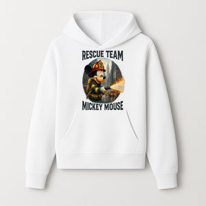 Mickey Mouse Rescue Team Firefighter Graphic Tee, Kids Fireman Shirt, Cartoon Firefighter Costume, Gift for Disney Fans - Hoodie 1757912446220.jpg