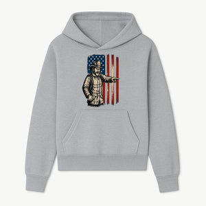Vintage Firefighter with American Flag Graphic T-Shirt | Patriotic Fireman Apparel | Fire Rescue Lover Gift - Hoodie 1757912446528.jpg