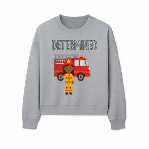 Determined Firefighter Cartoon Art Print - Kids Room Decor, Fire Truck Wall Art, Inspirational Children's Artwork - Sweatshirt 1757912446582.jpg
