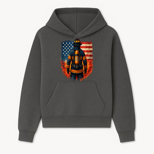 Patriotic Firefighter Artwork - American Flag Fireman Graphic Tee - Heroes Among Us T-Shirt for Firefighter Appreciation - Hoodie 1757912446813.jpg