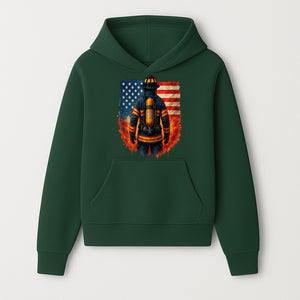 Patriotic Firefighter Artwork - American Flag Fireman Graphic Tee - Heroes Among Us T-Shirt for Firefighter Appreciation - Hoodie 1757912446982.jpg