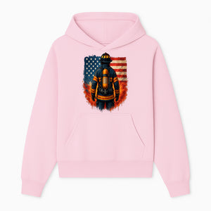 Patriotic Firefighter Artwork - American Flag Fireman Graphic Tee - Heroes Among Us T-Shirt for Firefighter Appreciation - Hoodie 1757912447489.jpg