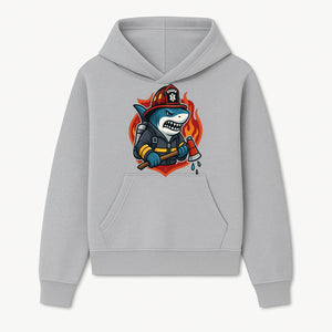 Firefighter Shark Graphic Tee - Cool Shark Fireman Design for Kids & Adults - Fun Firefighter Humor Shirt for Animal Lovers - Hoodie 1757912447667.jpg