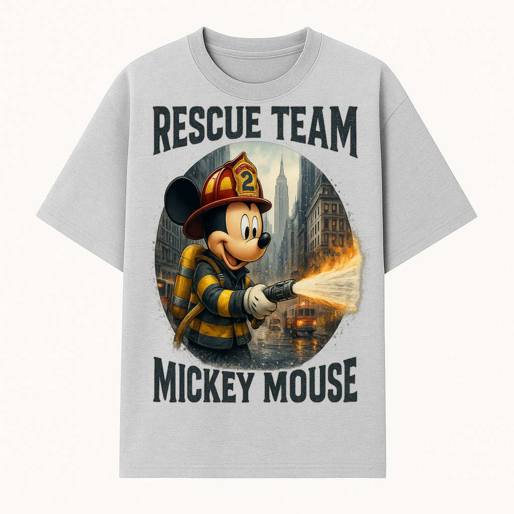 Mickey Mouse Rescue Team Firefighter Graphic Tee, Kids Fireman Shirt, Cartoon Firefighter Costume, Gift for Disney Fans - T-shirt 1757912447764.jpg