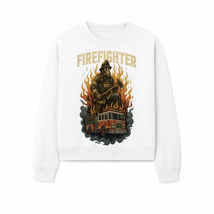 Firefighter Graphic Tee: Heroic Fireman with Axe and Fire Truck Design, Perfect for Firefighter Fans and Supporters - Sweatshirt 1757912448030.jpg