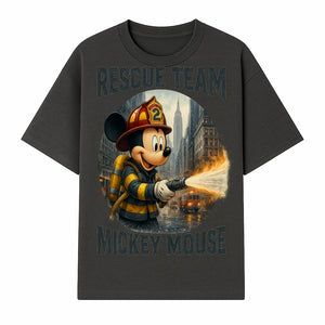 Mickey Mouse Rescue Team Firefighter Graphic Tee, Kids Fireman Shirt, Cartoon Firefighter Costume, Gift for Disney Fans - T-shirt 1757912448058.jpg