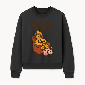 Officially Off Duty Firefighter Sleepy Design T-Shirt - Fun Relaxed Gift for Firefighters & Emergency Responders - Sweatshirt 1757912448078.jpg