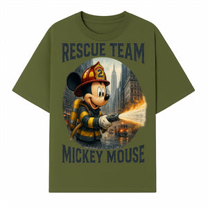 Mickey Mouse Rescue Team Firefighter Graphic Tee, Kids Fireman Shirt, Cartoon Firefighter Costume, Gift for Disney Fans - T-shirt 1757912448207.jpg