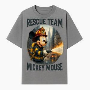 Mickey Mouse Rescue Team Firefighter Graphic Tee, Kids Fireman Shirt, Cartoon Firefighter Costume, Gift for Disney Fans - T-shirt 1757912448351.jpg