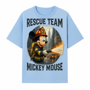 Mickey Mouse Rescue Team Firefighter Graphic Tee, Kids Fireman Shirt, Cartoon Firefighter Costume, Gift for Disney Fans - T-shirt 1757912448494.jpg