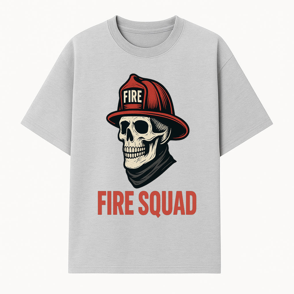 Skull Firefighter Graphic Tee - Fire Squad Retro Vintage Style Apparel for Firefighters and Fans - T-shirt 1757912448537.jpg
