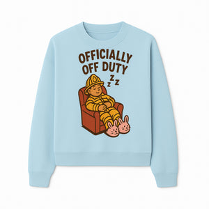 Officially Off Duty Firefighter Sleepy Design T-Shirt - Fun Relaxed Gift for Firefighters & Emergency Responders - Sweatshirt 1757912448550.jpg