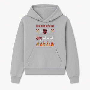 Firefighter Christmas Decor - Fire Department Theme with Fire Truck, Reindeer, Firemen, and Holiday Patterns for Festive Home Decor - Hoodie 1757912448581.jpg