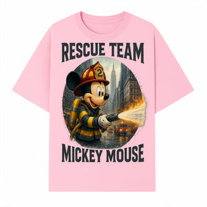 Mickey Mouse Rescue Team Firefighter Graphic Tee, Kids Fireman Shirt, Cartoon Firefighter Costume, Gift for Disney Fans - T-shirt 1757912448637.jpg