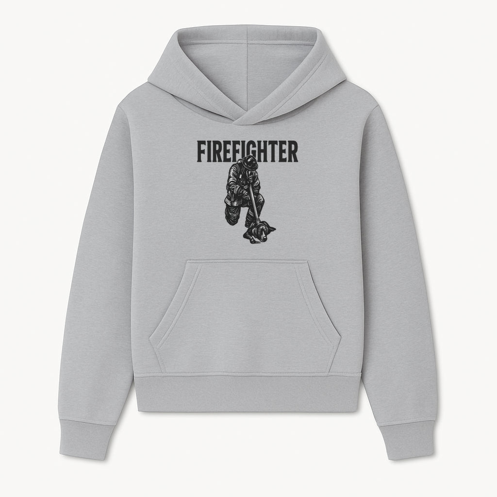 Firefighter Graphic Tee with Rescue Dog Design | Heroic Firefighter Art | Unique Gift for Firefighting Enthusiasts - Hoodie 1757912448659.jpg