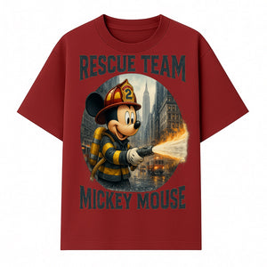 Mickey Mouse Rescue Team Firefighter Graphic Tee, Kids Fireman Shirt, Cartoon Firefighter Costume, Gift for Disney Fans - T-shirt 1757912448781.jpg